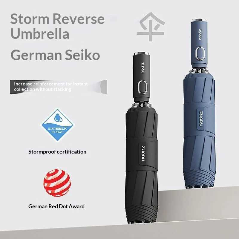 Fully automatic umbrella rainstorm-resistant section-by-section retractable high-end car folding umbrella H260318 - view 3