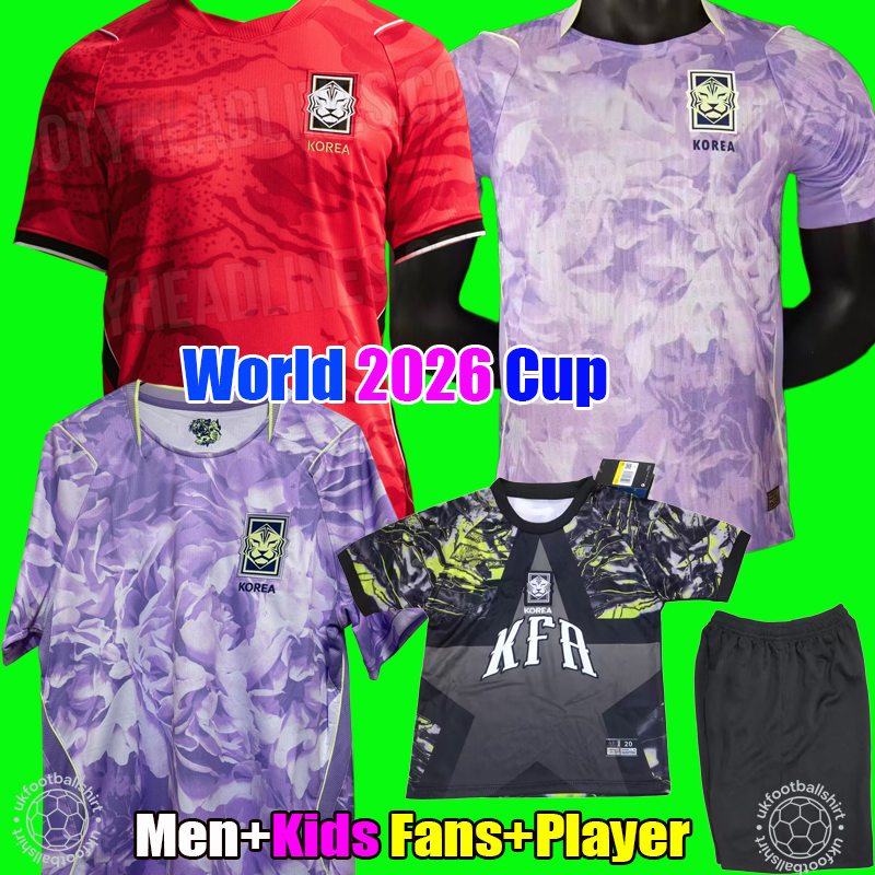 2026 South Korea jersey 2026 World cup Soccer Jersey Football Shirt Home away third camiseta de futbol Men and kids set tops kit