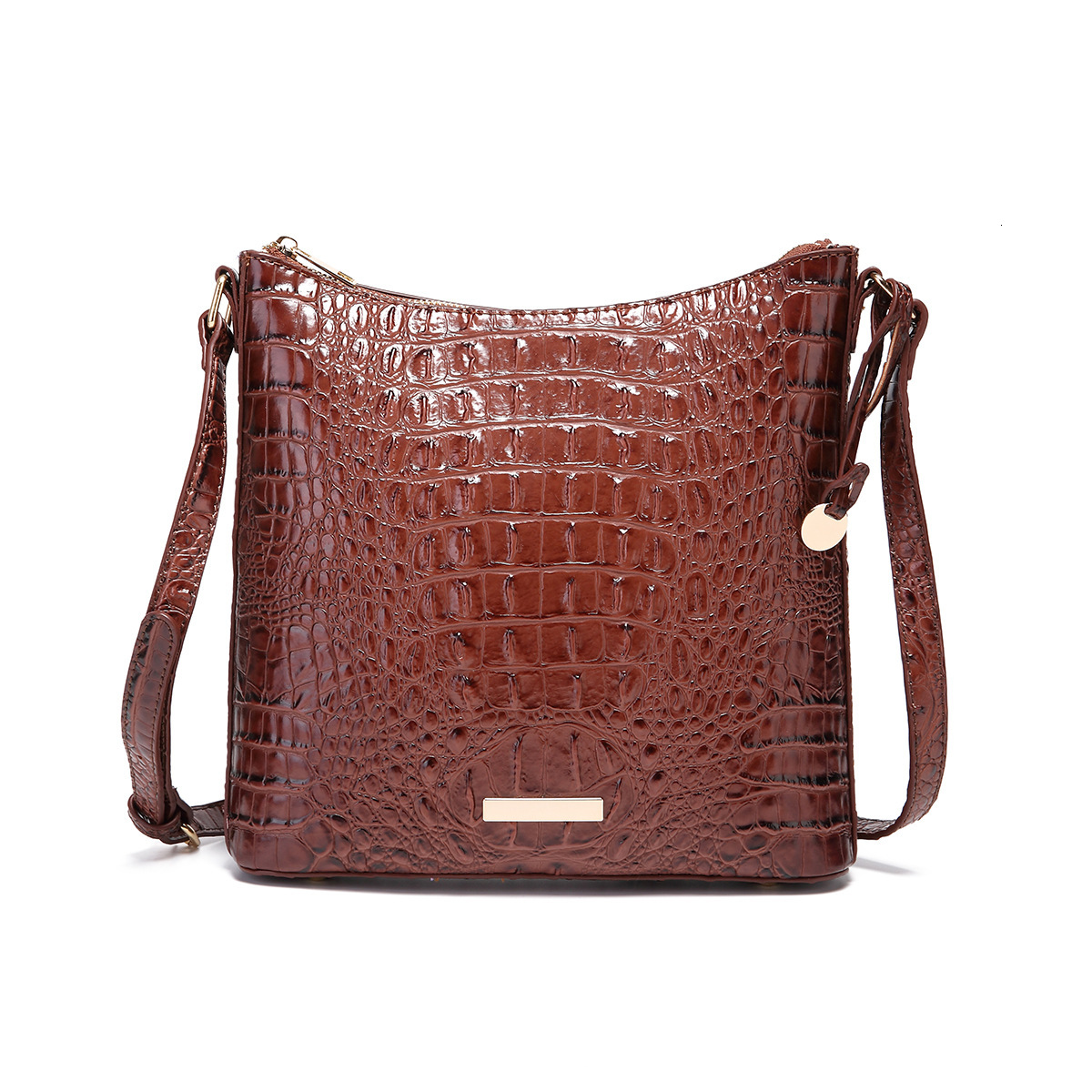 European and American Middle East Supply Cross-border Amazon Independent Station Handheld Crossbody Retro Women's Bag Multi-color Crocodile Patte