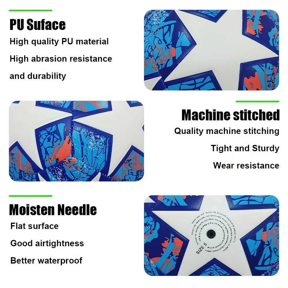 1Pc Classic Size 5 Soccer Ball Handmade PU Leather Soccer Ball Durable Kicking Outdoor Sports Training Game Football M260318