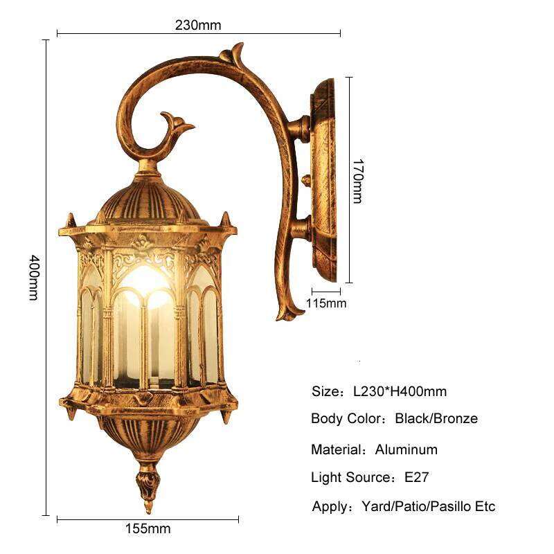 Europe outdoor light,rain-proof villa garden lighting fixtures yard gateway wall sconce retro decoration lamp 26Y0318
