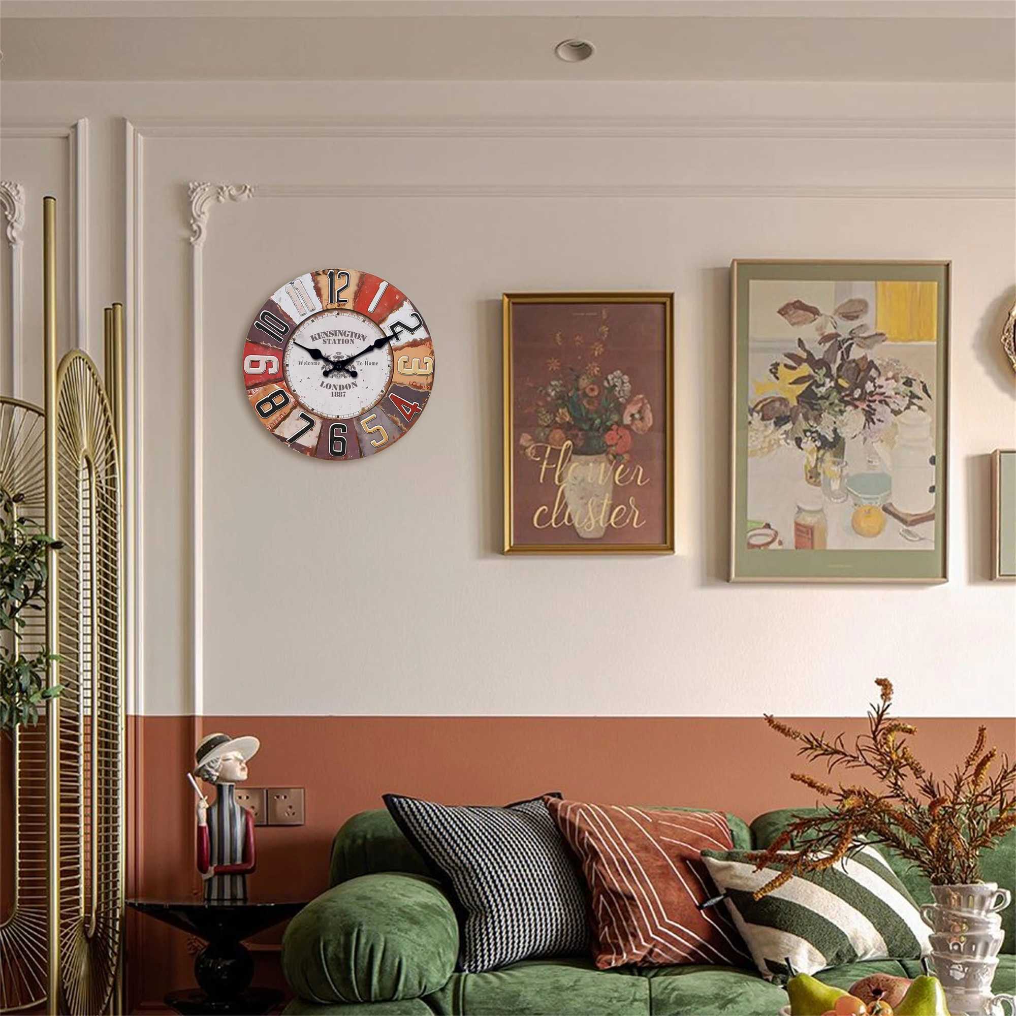 Wooden Wall Clock Living Room Bedroom Kitchen Home Decoration Wall Clock Silent Quartz Clock Holiday Gift 10 Inches 12 Inches 14inch 16inch No Battery