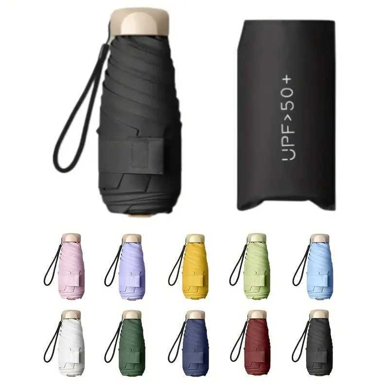 Small Folding Umbrella Sun Women Gift Fashion Men Mini Sun Parasol Girls Anti-UV Portable Pocket Travel Umbrellas H260318 - view 5