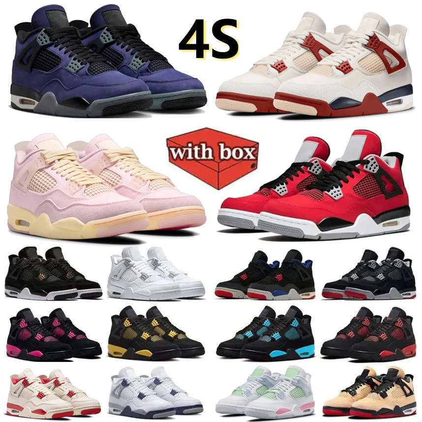 With Box j4 Jump mans 4 4s Basketball Shoes Iced Carmine Nigel Sylvester x Brick After Brick Lakers Toro Bravo Black Cat White Cement Comic Men Women trainers Sneakers