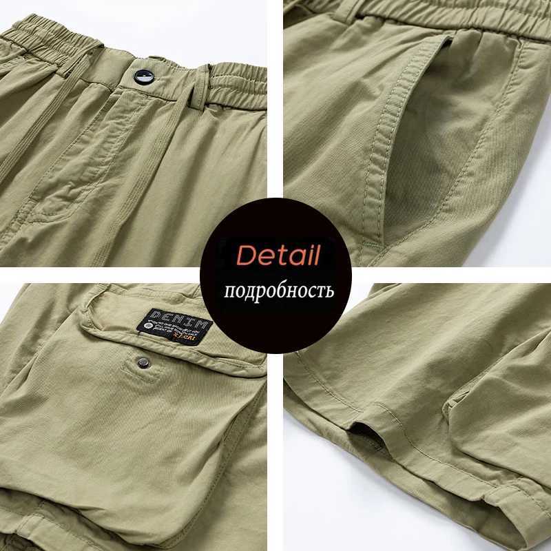 Summer Men Cotton Cargo Shorts Mens Jogger Sport Casual Beach Shorts Man Bermuda Streetwear Outdoor Fashion Shorts Pants Trouser M260318