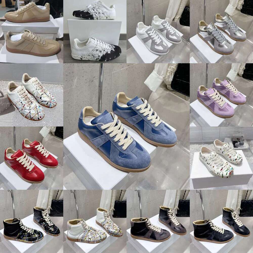 MM6 Shoes Margiella Classic Casual Trainers Margela Gats Designer Low German Army Casual Trainers Sneakers Men Women White Grey Gum Painter Black Nude canvas shoe