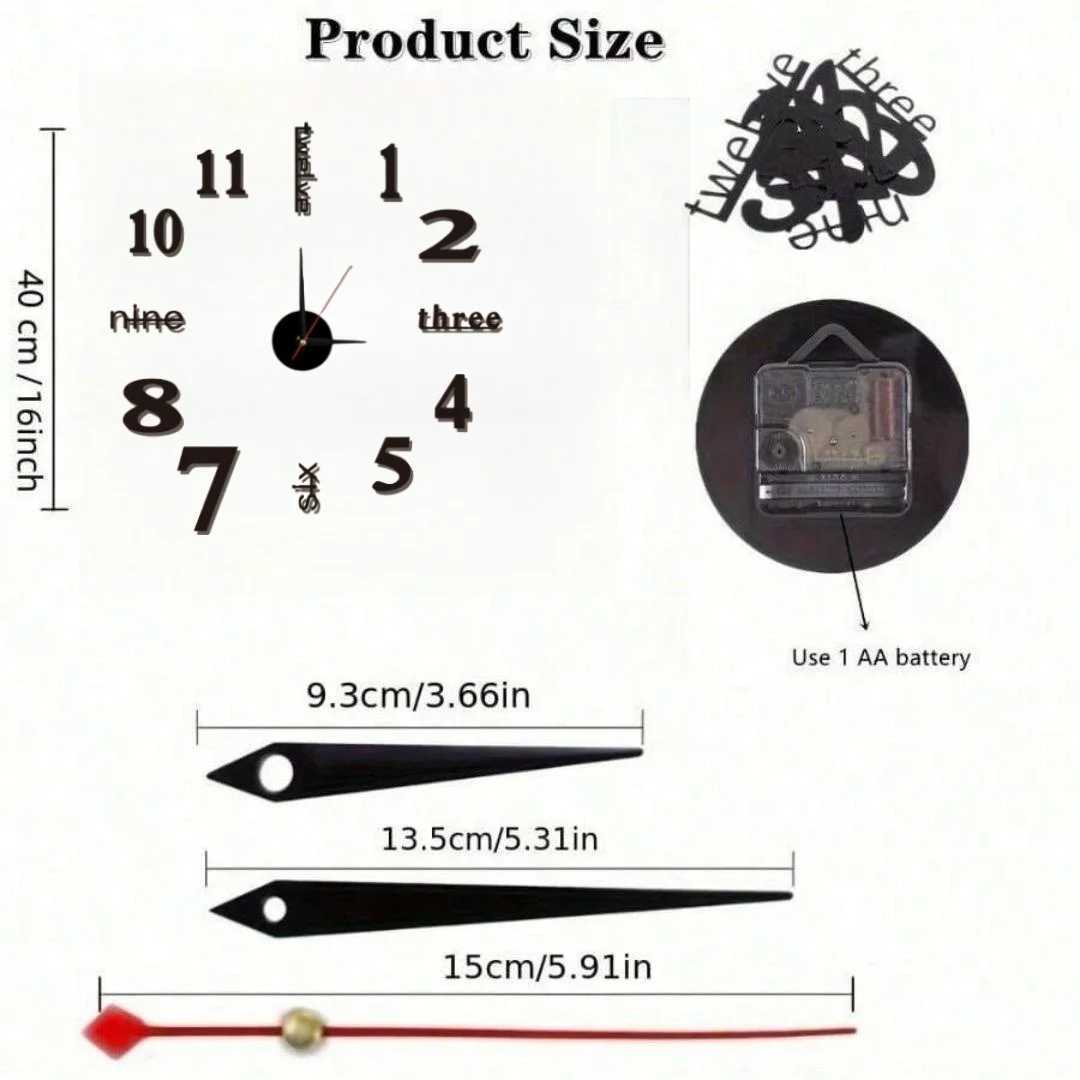 Large 3D Wall Clock Luminous Classic Wall Clocks DIY Digital Clock Wall Watches Stickers Silent Clock for Home Living Room Table D260318