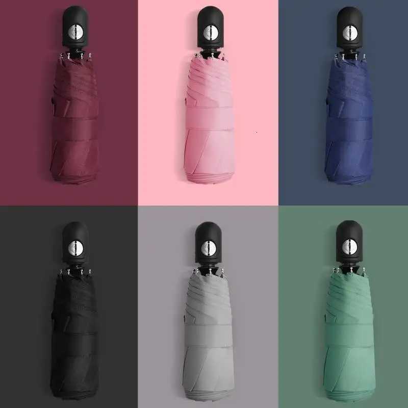 Mini Fully Automatic Umbrella UV Resistant Vinyl Sunshade Umbrella Portable 5 Fold Umbrella Dual-purpose Weather Travel Umbrella H260318 - view 7