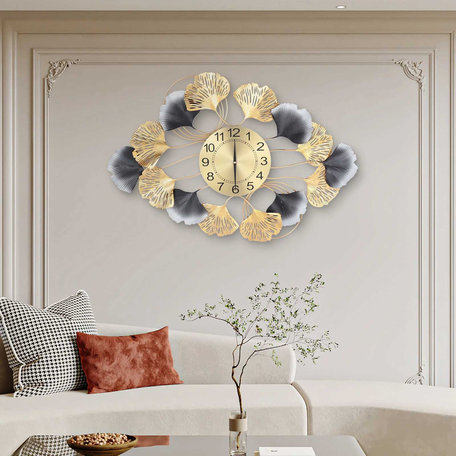 Large Wall Clock for Living Room Decor Modern Wall Clock Creative Luxury Wall Clock Background Wall Art Gold Clock D2603181