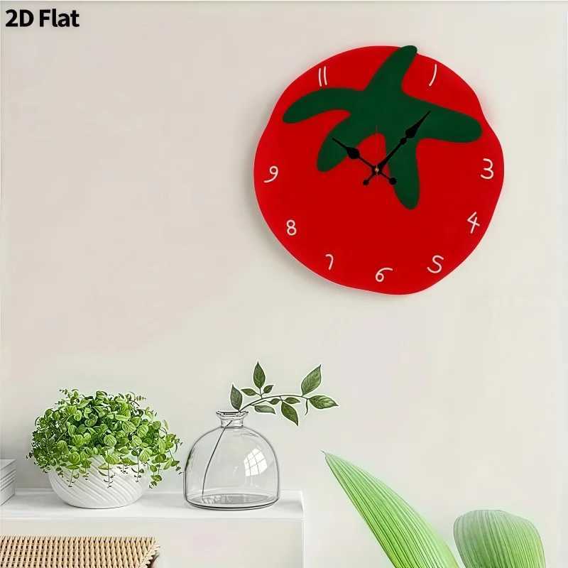 Creative Tomato Design Silent Wall Clock Living Room Bedroom Office Kitchen And Cafe Decor Gift For Family And Friends D260318