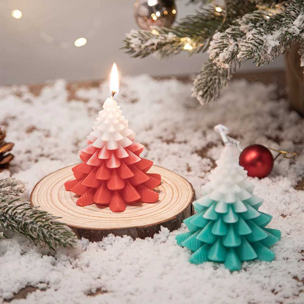 Christmas Scented Candle Christmas Tree Shaped Candle Decoration for Christmas Festival Gifts Home Living Room Decoration Candle D260318