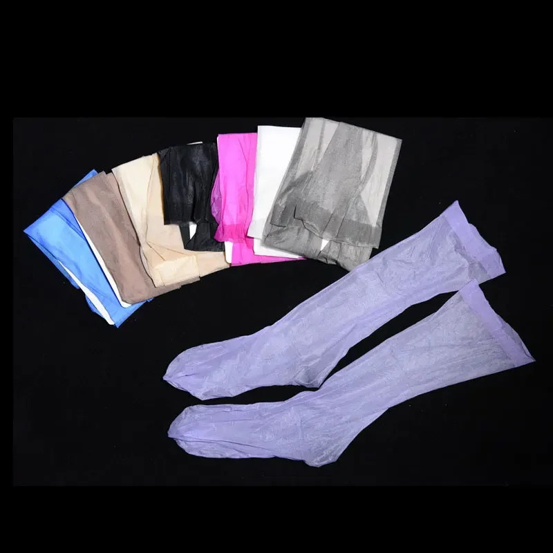 Womens Sock Sexy Thin Sheer Short Stocking Oil Shiny Candy Color Kawaii Long Socks Exotic Slip Lingerie 260316