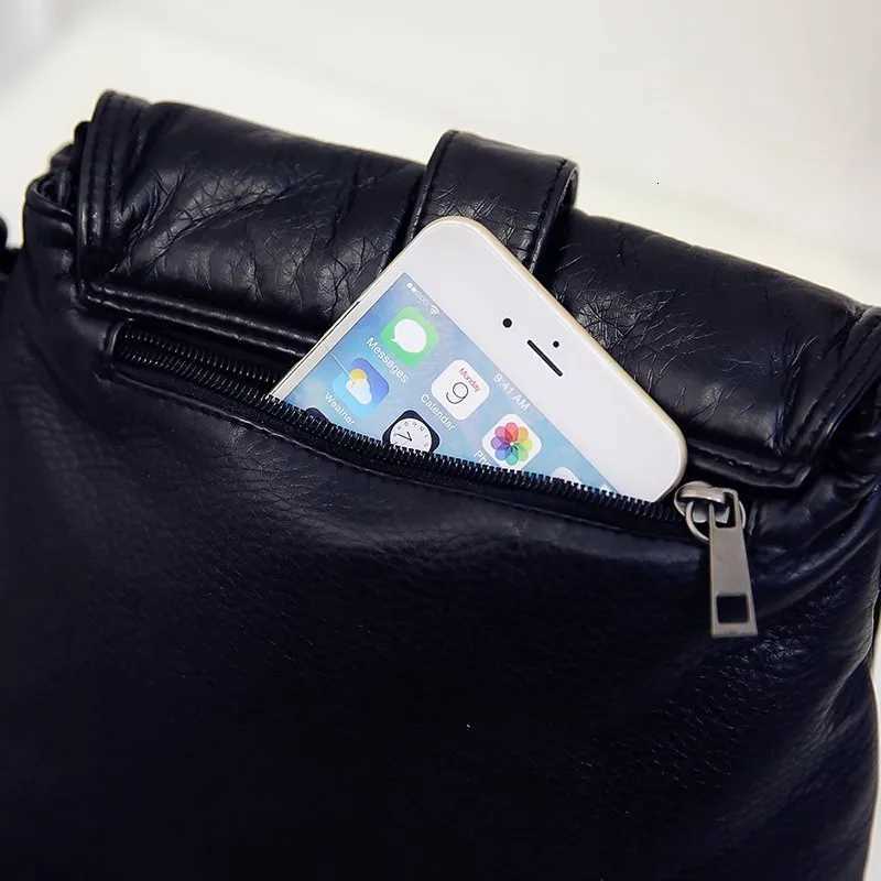 Annmouler Fashion Women Crossbody Bag Black Soft Washed Leather Shoulder Bag Small Size Messenger Bag Quality Lady PurseZ260317