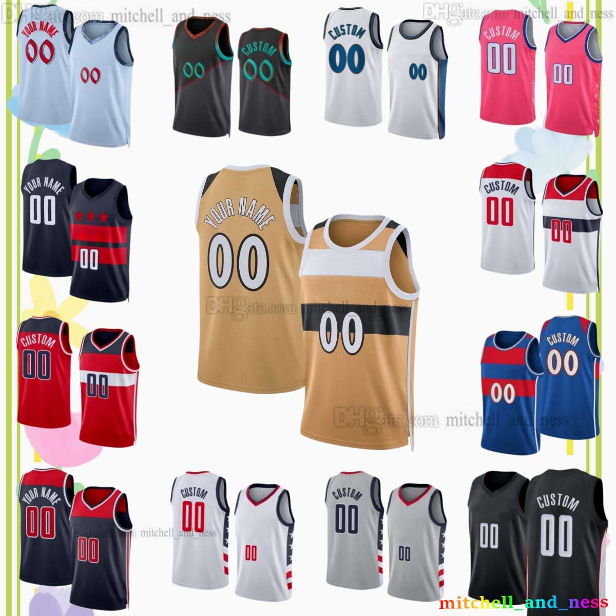 Custom New City 23 Anthony Davis Printed Basketball Jersey 3 Trae Young 18 Kyshawn George 20 Alex Sarr 12 Tre Johnson III 1 Cam Whitmore 0 Bilal Coulibaly Jerseys Shorts