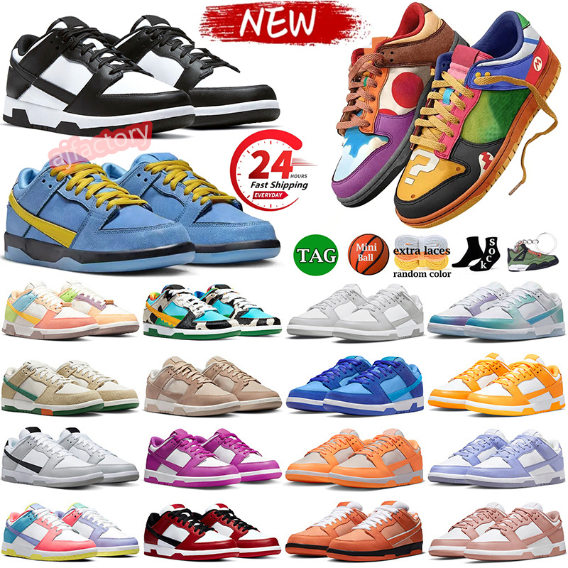 Men Women Shoes Flat Sneakers Lows Panda White Black Grey Fog Triple Pink University Blue Red Active Fuchsia Wolf Grey Sanddrift Mens