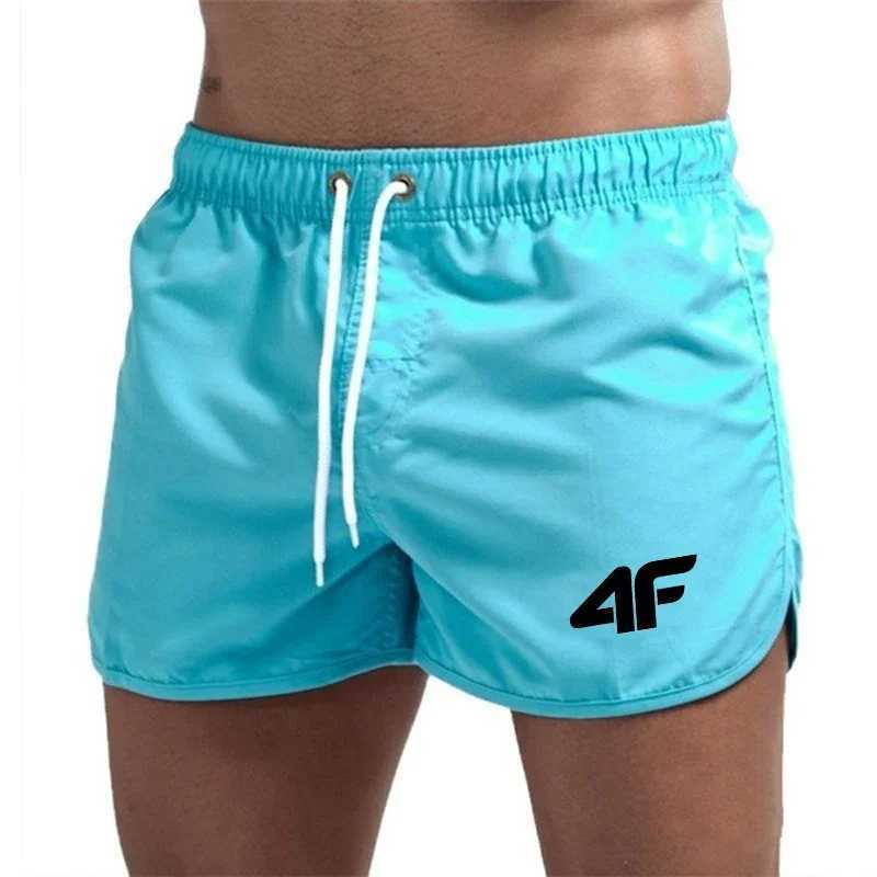 Mens Shorts 2025 Beach Trunks Summer Swim Gym Pants Quick Drying Swimming Homme Surf Ventilate Drawstring Fashion Casual Daily M260318