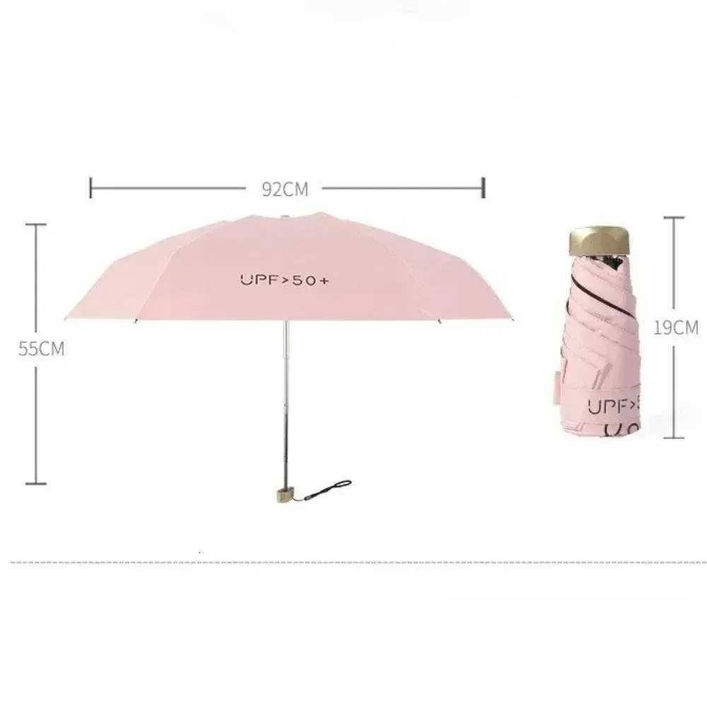 Flat Five Fold Umbrella Ultra Light Mini Umbrella Sun Umbrella Black Rubber Sun Protection Umbrella Compact Pocket Umbrella H260318 - view 7