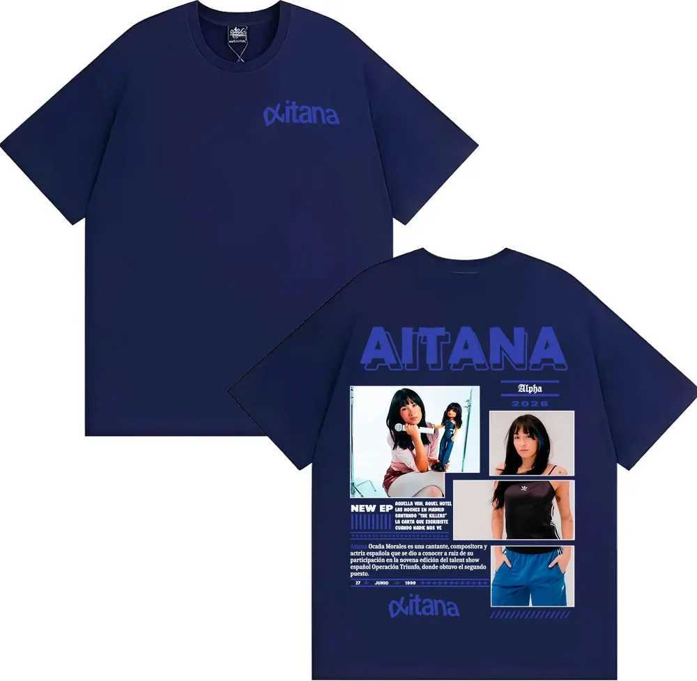 Aitana Cuarto Azul World Tour Graphic T-shirts Men Women Clothing Fashion Aesthetic T-shirt High Quality Oversized T ShirtsT260317