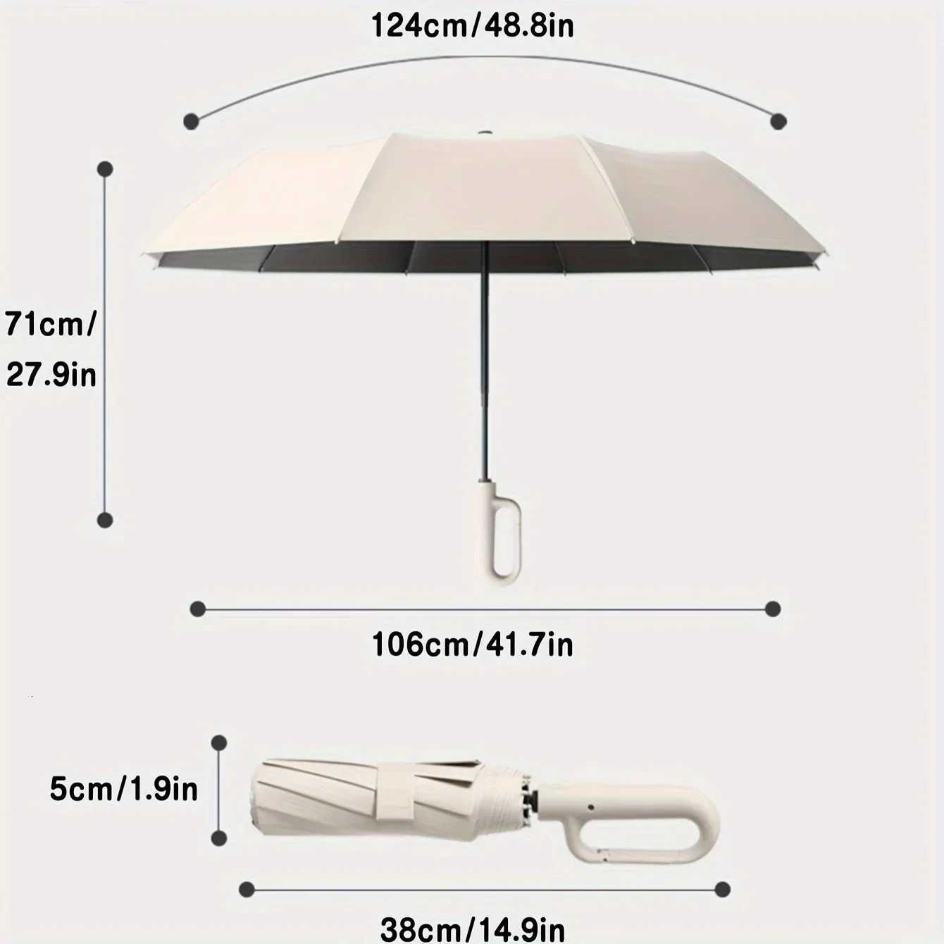 20 Bones Windproof Strong 105CM Reinforced Automatic Folding Umbrella for Men Large Buckle Handle Wind and Water Resistant H260318 - view 5