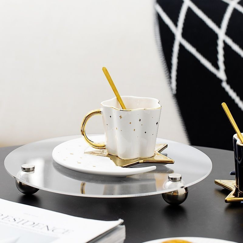 Ceramic Mugs Drinking Utensils Creative Star Moon Design Coffee Tea Latte Mug Office Home Kitchen Breakfast Milk Cup Decor Gifts