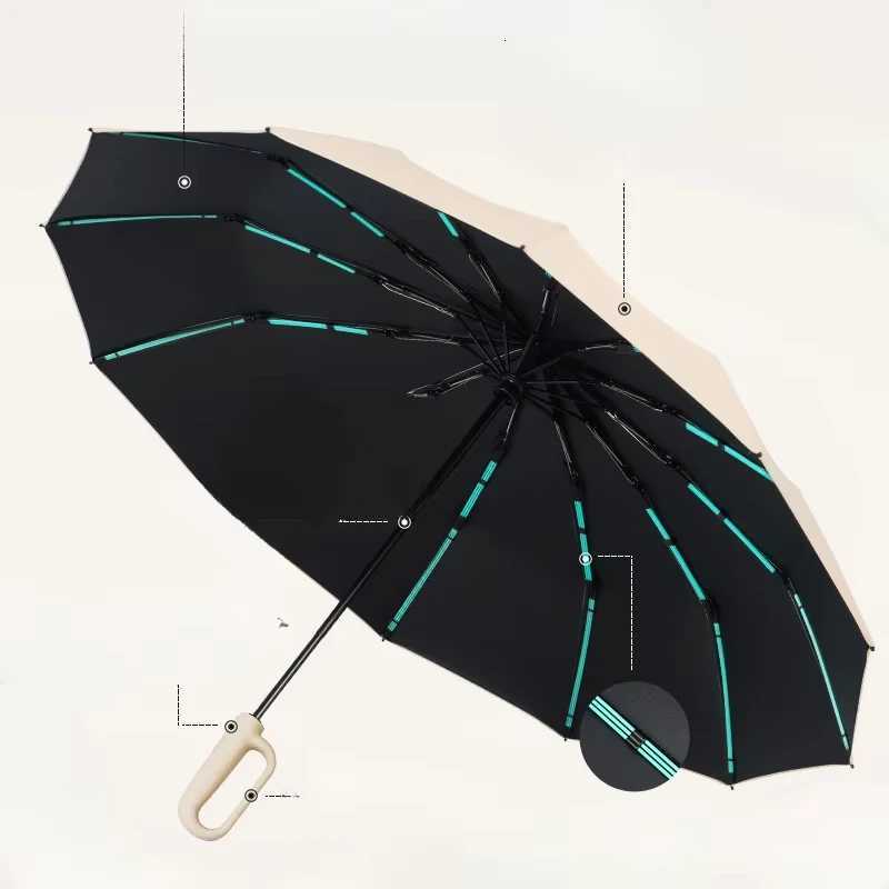 20 Bones Windproof Strong 106CM Reinforced Automatic Folding Umbrella for Men Large Buckle Handle Wind and Water Resistant H260318 - view 5