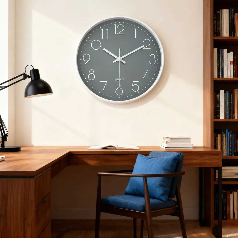 Minimalist Quartz Wall Clock Cubic Digital Clock Modern Style Silent Non Ticking Living Room Bedroom Office Clock 8/10/12 Inch D260318
