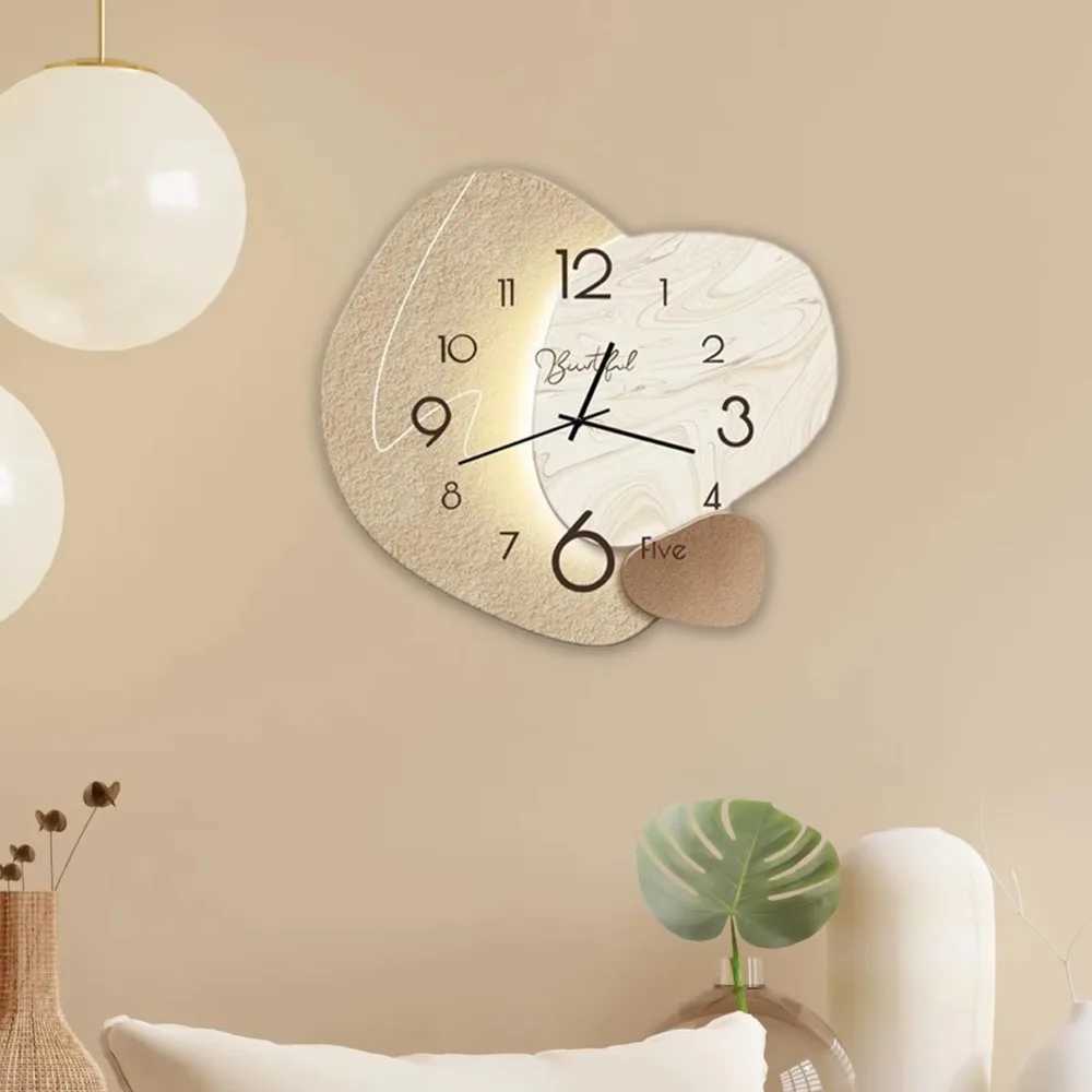 Modern Nordic Wall Painting Light Easy to Read High-end Digital Wall Clock Decorative Wall Hanging Clock Restaurant D260318