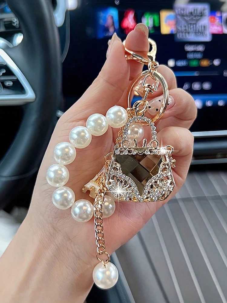 Korean Pearl Beads Diamond Studded Key Chain Advanced Exquisite Bag Pendant Holiday Gifts H260318 - view 4