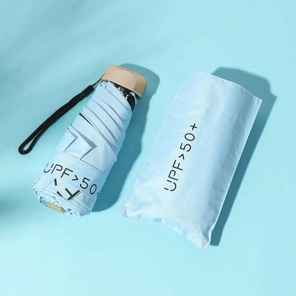 Flat Five Fold Umbrella Ultra Light Mini Umbrella Sun Umbrella Black Rubber Sun Protection Umbrella Compact Pocket Umbrella H260318 - view 3
