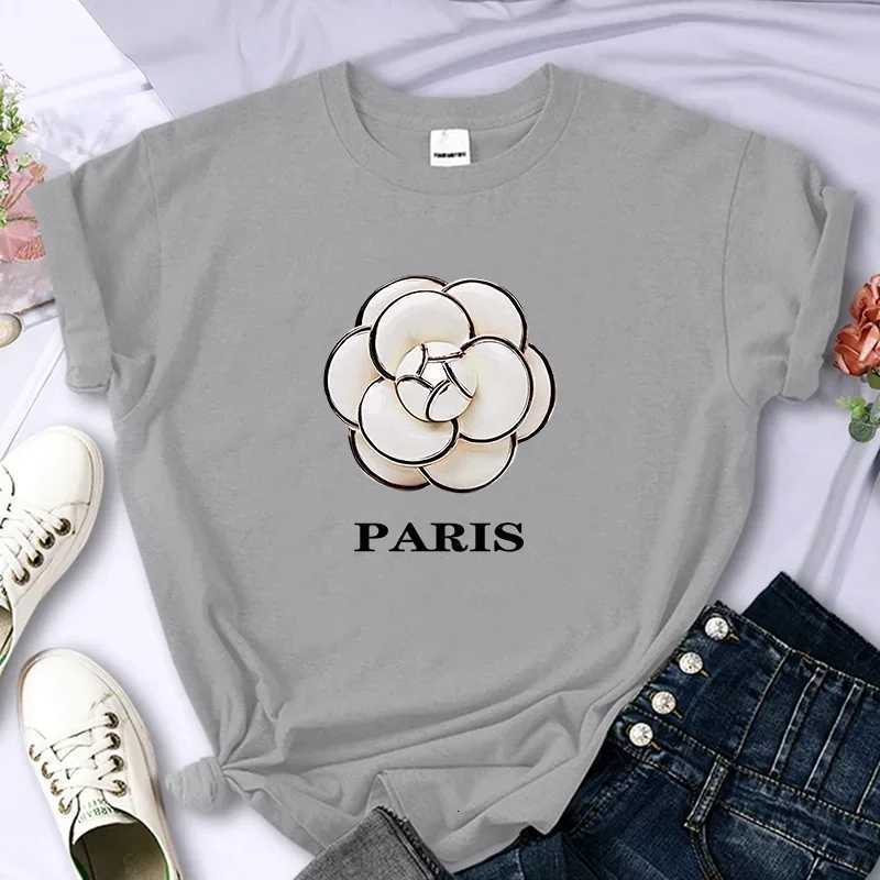 Luxury Brand Flower For Womens High-Quality Summer Printing T-shirt Casual Oversized Y2k Personality Sleeve O-neckT260317