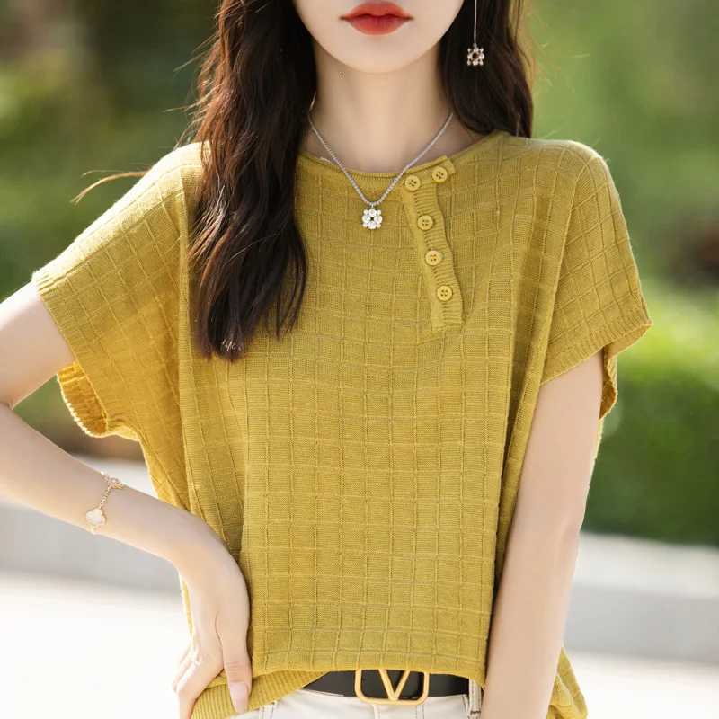 Summer New Womens Short sleeved 100 Cotton Knitted Womens O-neck T-shirt Basic Style Hot Selling Womens Short sleevedT260317