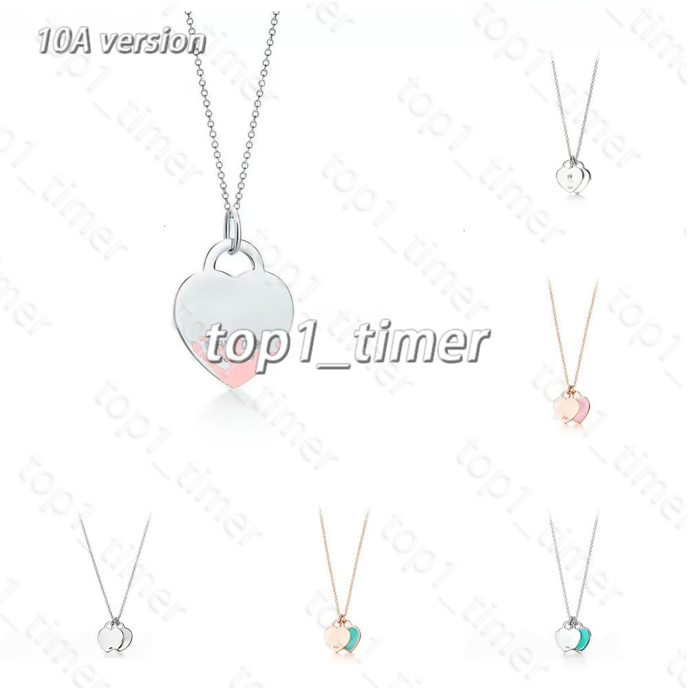 2026 AAA hot sales Designer Double Heart Necklace for Women Plated Pendant Jewelry sMinimal Love tiffiney and co Necklace No allergies no rusting 701