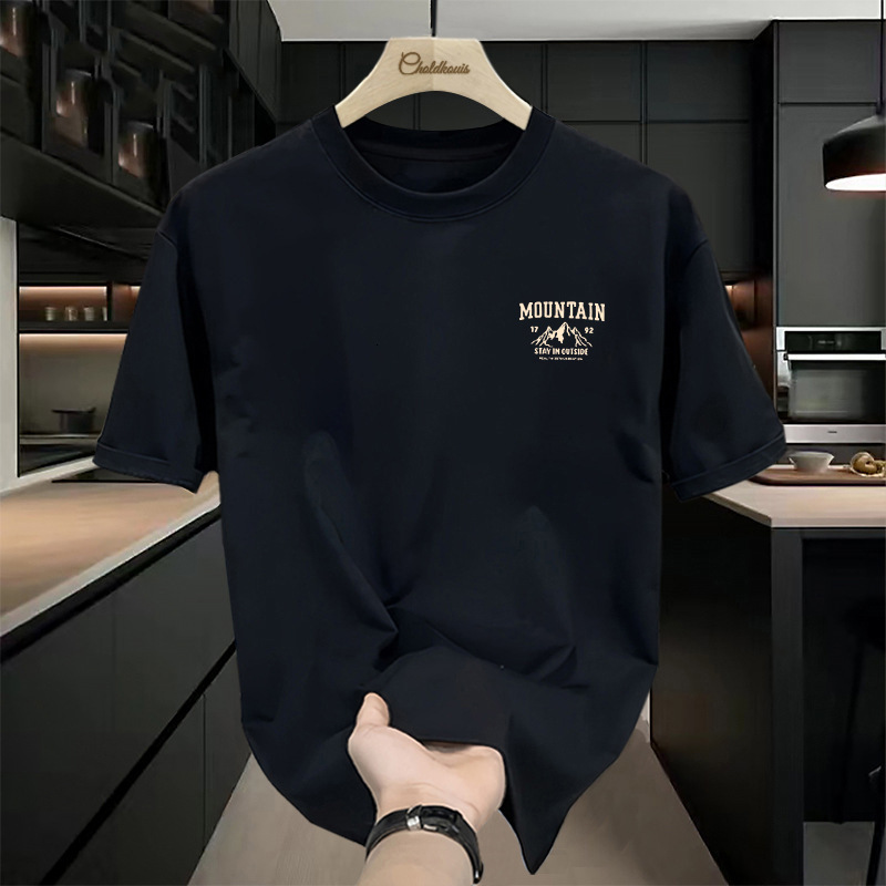 100% Cotton Designer T-shirt Short Sleeve Designer Hoodie T-shirt For Men New Polo Trendy Korean Style Loose Fit Summer Tee Men's Top Base Shirt