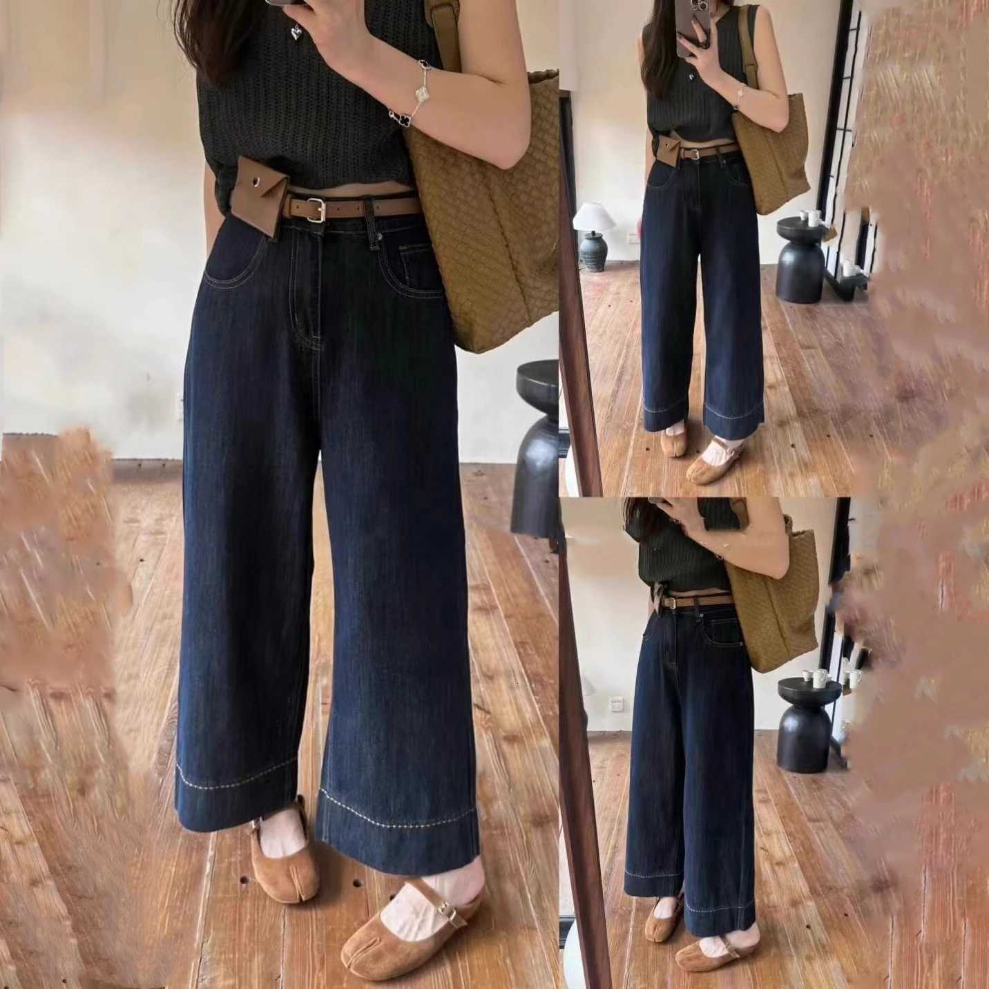 Womens Plus Size Straight-Leg Jeans Autumn Slimming Bell Bottoms 2025 New Arrival Trendy Pants Nine-Point LengthT260317