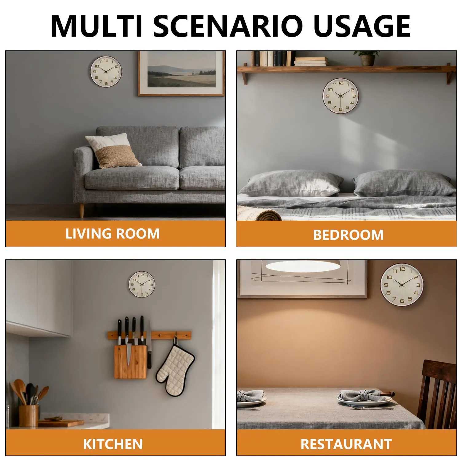 Classic Round Wall Clock Large Clear Readability Numerals Home Office Living Room Decor Offering Elegant Vintage Clock D260318