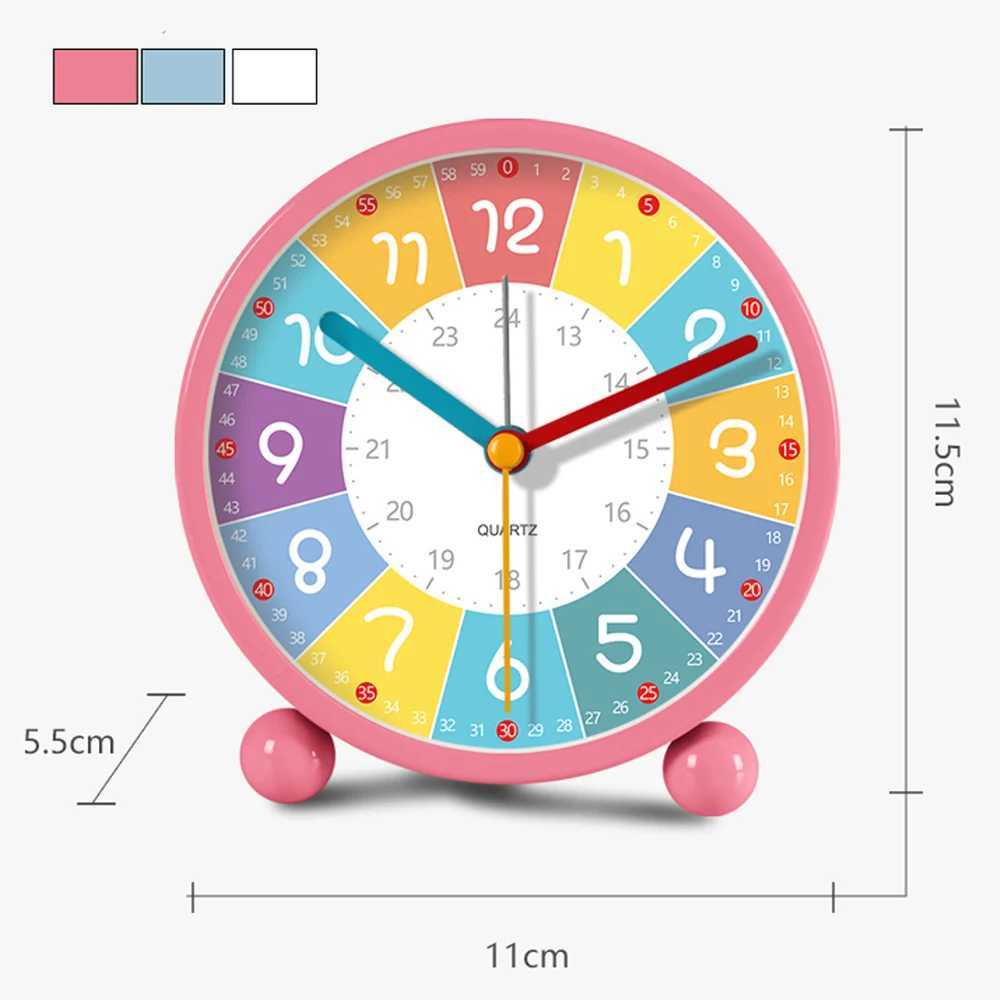 11CM Early Education Desktop Alarm Clock Metal Frame Student Wake Up Clock Silent Movement Bedroom Study Alarm Clock Home Decor D260318
