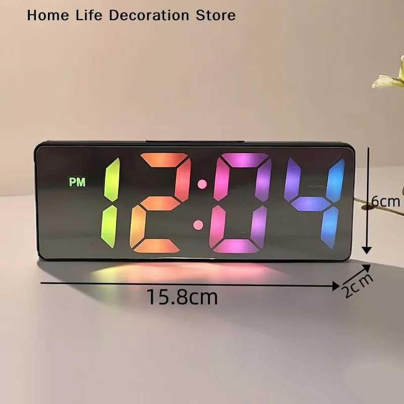 TGLED Mini Mirror Alarm Clock Electronic Digital Alarm Clock Digital Table Clock Room Desk Decorating Smart Small Tools Home D260318
