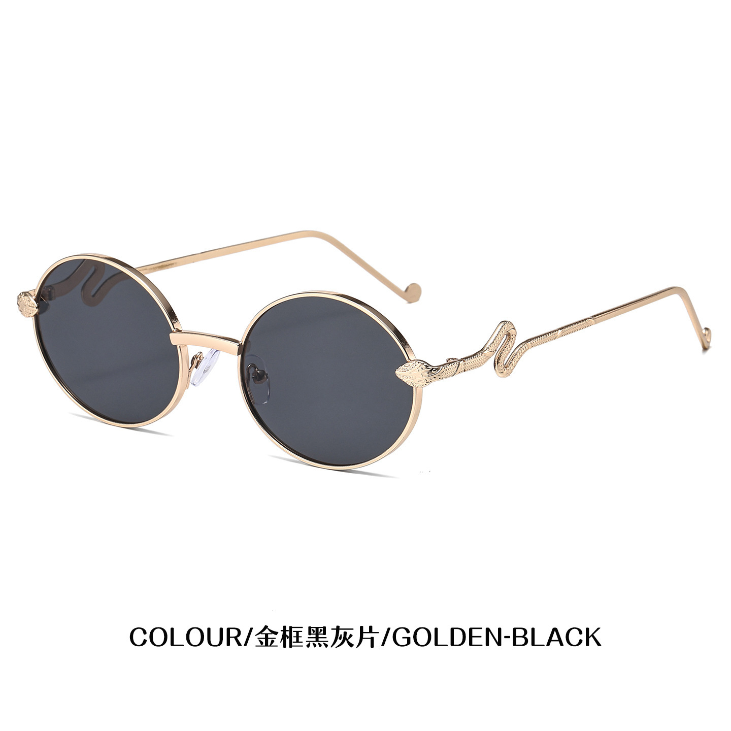 Luxury Brand Designer Sunglasses 2026 New Oval Fashion Sunglasses European And American Style Versatile Snake-Style Metal Retro Round Sunglasses