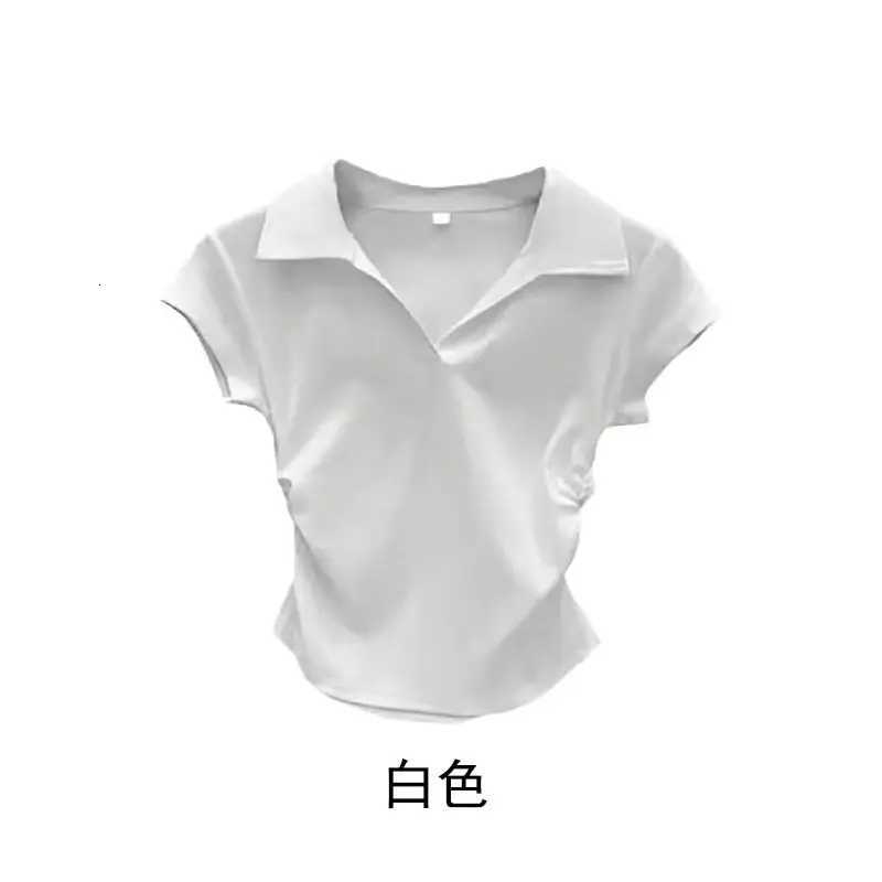 Cotton Summer Sexy Womens T Shirt Skinny Slim Basic Solid Crop Top Short Sleeve Polo TShirtCasual Top Tee for WomenT260317