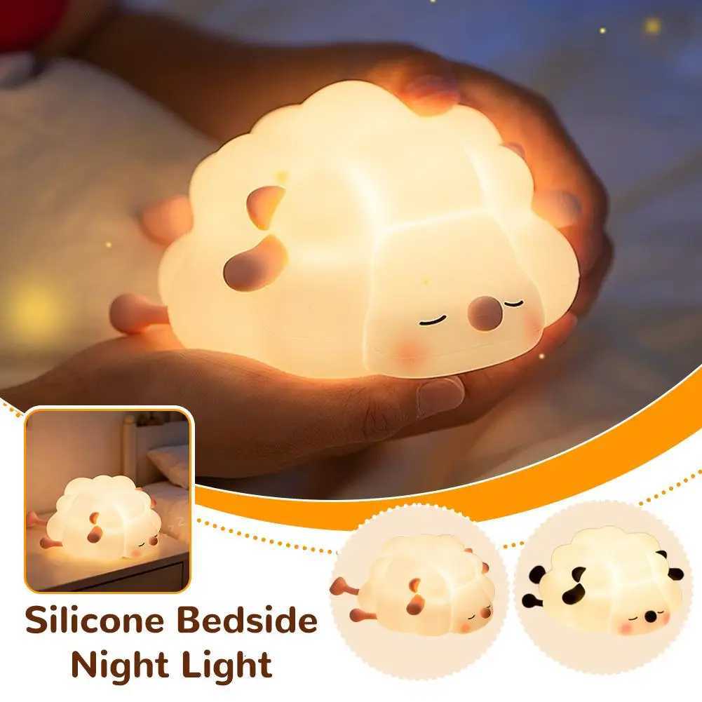 Soft Squishy Animal Silicone Night Light USB Rechargeable Touch Sensor Dimmable Timing Function Sheep/Rabbit/Panda Design H260318