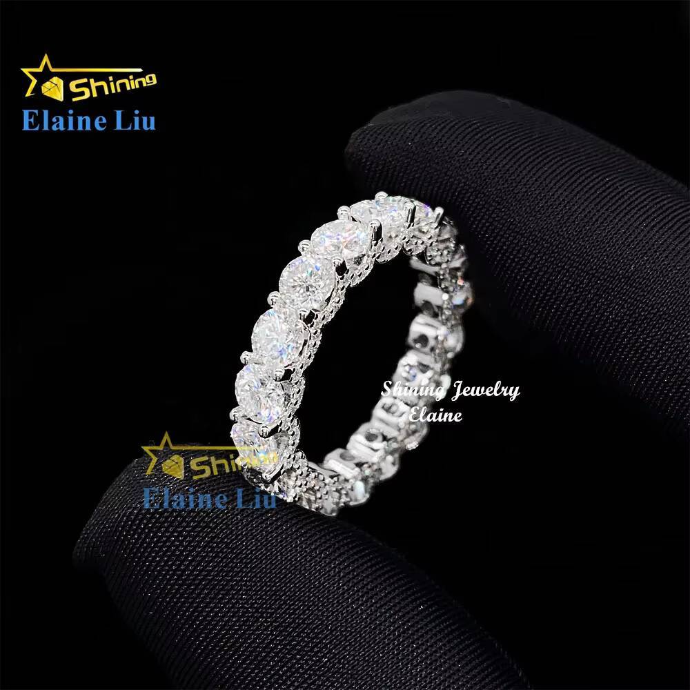 Pass Diamond Tester Hip Hop 925 Sterling Silver Cz Zircon or Vvs Moissanite Iced Out Rings