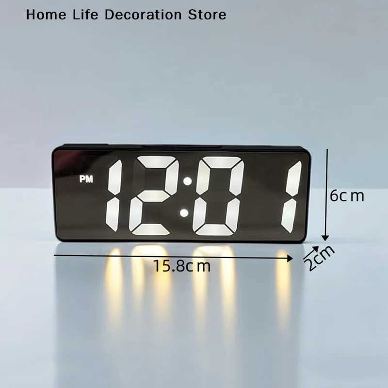 TGLED Mini Mirror Alarm Clock Electronic Digital Alarm Clock Digital Table Clock Room Desk Decorating Smart Small Tools Home D260318
