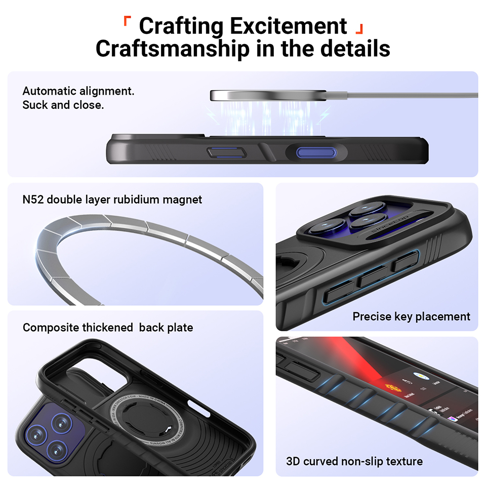 Bike Phone Case for iPhone 17 Air Pro Max, Compatible with Quad Lock Mount, Motorcycle Shockproof Rugged Cover, Industrial Twist-Lock Cycling Case