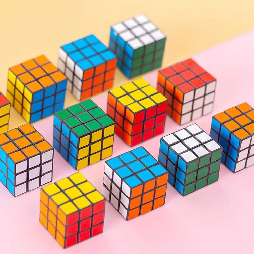 6/60Pcs Mini Magic Cube Children Educational Toys Kindergarten Prize Kids Birthday Party Favors Goodie Bag Pinata Fillers Gift H260314