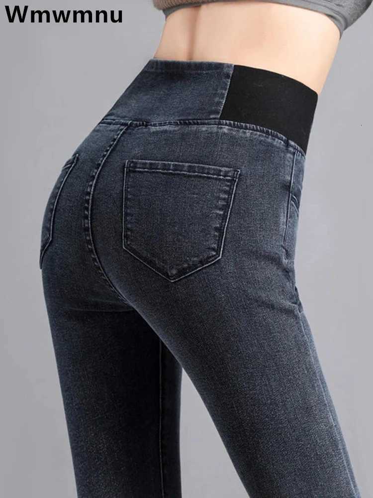 High Waist Pencil Jeans Women Classic Skinny Casual Big Size 38 Denim Pants Streetwear Pantalones Stretch Wash Vaqueros TrousersT260317