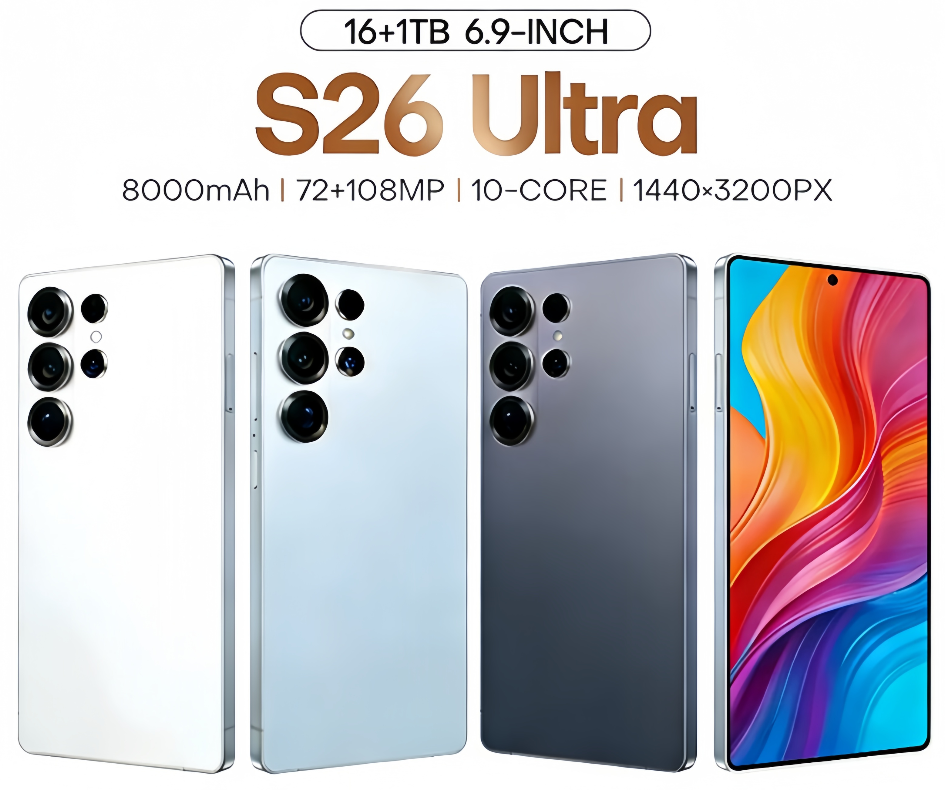 S26/S25 ultra phone 5G Mobile phone cell phone Android Smartphone full touch screen face ID unlock HD Camera GPS High-Quality