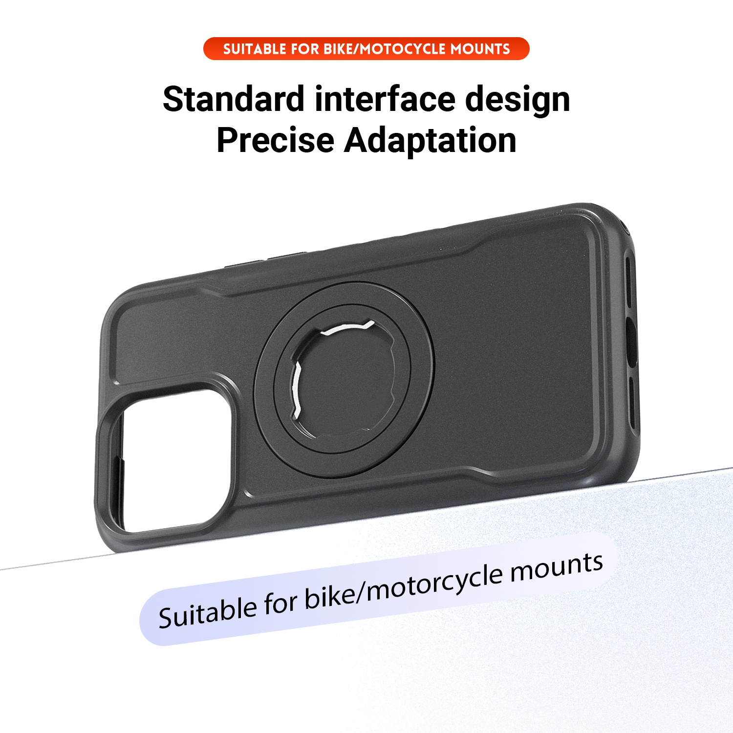 Rugged Case Compatible with Quad Lock Mount, 45° Twist Lock for MTB, Motorcycle, Skiing Armband and Car, Heavy Duty Shockproof Bike Phone Protective C