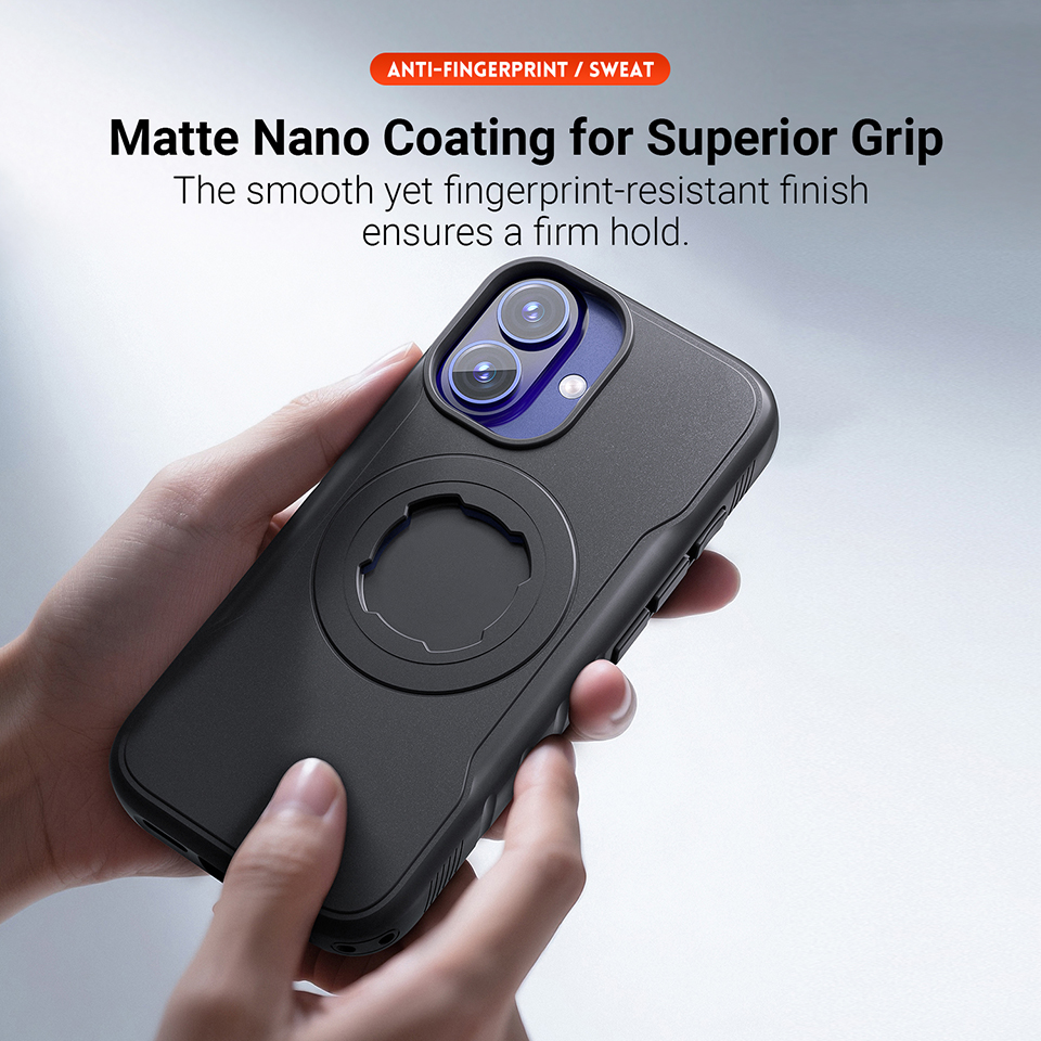 Bike Phone Case Compatible with iPhone 17, Quick-Release Lock for Motorcycle Mount, Slim Shockproof Cover, Black