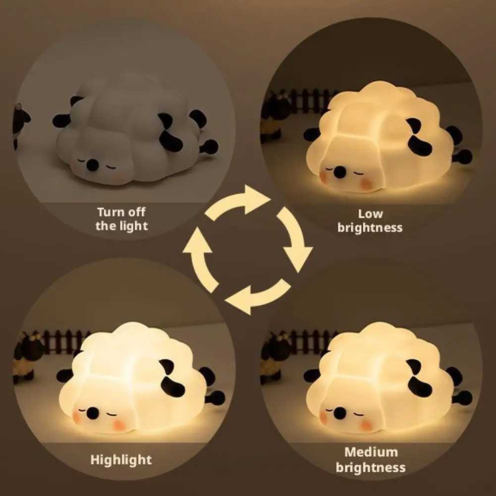 Soft Squishy Animal Silicone Night Light USB Rechargeable Touch Sensor Dimmable Timing Function Sheep/Rabbit/Panda Design H260318