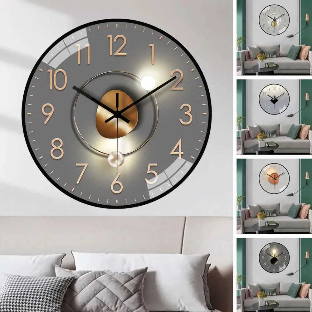Nordic Style Wall Clock Silent Non-Ticking Battery Operated Wall-mounted Clock Living Room Bedroom Wall Decoratio study D260318